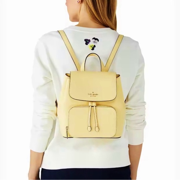 BNWT Kate Spade Kristi Medium Flip Backpack butter color - Picture 4 of 4